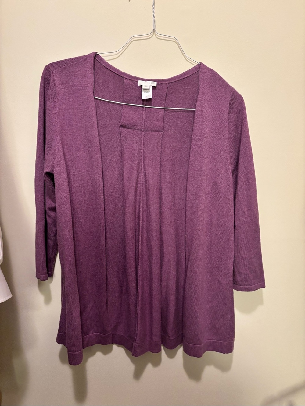 J. Jill Plum Open-Front Lightweight Cardigan